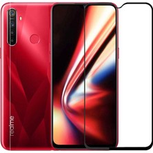 Lexroo Realme C3 Kenarları Kırılmaya Dayanıklı Cam Ekran Koruyucu - Siyah