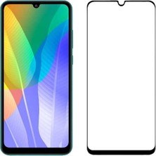 Lexroo Huawei Y6P Kenarları Kırılmaya Dayanıklı Cam Ekran Koruyucu - Siyah