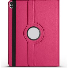 Lexroo iPad Pro 13 2025 M5 Dönebilen Standlı Kılıf - Pembe Koyu