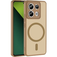 Lexroo Xiaomi Redmi Note 13 Pro 5g Kılıf M-Safe Şarj Özellikli Babet Kılıf - Kahverengi