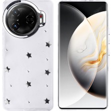 Lexroo Tecno Camon 30 Pro 5g Kılıf Airbag Tasarımlı Simli Şeffaf Kutup Kılıf - Yıldız