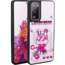 Lexroo Galaxy S20 Fe Kılıf Parlayan Kabartmalı Ikonik Figürlü Amas Silikon Kılıf - Beyaz