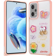 Lexroo Xiaomi Redmi Note 12 Pro Plus 5g Kılıf Parlayan Simli Kabartma Figürlü Cevze Kılıf - Pembe