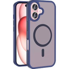 Lexroo iPhone 16 Kılıf M-Safe Şarj Özellikli Mat Arka Yüzey Sio Kılıf - Lacivert