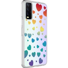 Lexroo Vivo Y11S Kılıf M-Blue Desenli Kılıf - Heart No3