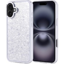 Lexroo iPhone 16 Plus Kılıf Taşlı Tasarımlı Kapi Kılıf - Gümüş