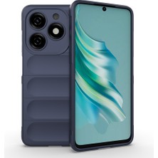 Lexroo Infinix Hot 40I Kılıf Esnek Tpu Oyuklu Arka Yüzey Tasarımlı Etnik Silikon Kılıf - Lacivert