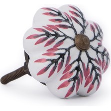 Yargıcı Çiçek Desenli Seramik Çekmece Kulbu(4x4 Cm)