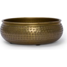 Yargıcı Yuvarlak Metal Dekoratif Kase(30x10 Cm)