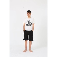 Beruflic Erkek Genç Garson Boy Kısa Kol Ekru Penye Şortlu Pijama Takımı Under Moda
