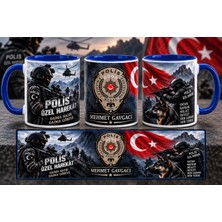 Tuba Polis Özel Harekat Logo Baskılı Kupa Bardak Hediyelik Isimli Kişiye Özel