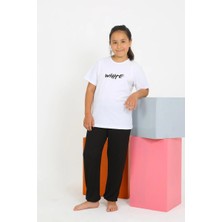 Beruflic Kız Çocuk Kısa Kol Beyaz Penye Pijama Takım Under Moda
