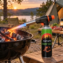 Karcamp Pürmüz Seti 220 G Kamp Gazı Dahil – Otomatik Ateşlemeli Çok Amaçlı Torch