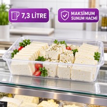 7,3 Litre Şeffaf Gıda Saklama Kabı 39 cm – Peynir Şarküteri Sunum Kabı