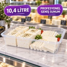 10,4 Litre Şeffaf Gıda Saklama Kabı 45 cm – Büyük Boy Peynir Şarküteri Sunum Kabı