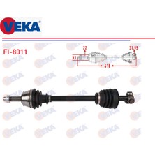 Komple Aks Sol Fiat Doblo 1-2 1,9d 1,2 8V 2001-2010 618 mm . 46307998 Veka FI-8011