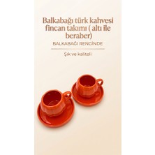 VizyonumVar Concept Şık ve Kaliteli Balkabağı Tasarımlı Türk Kahvesi Fincan Takımı - Altlıklı Balkabağı Rengi Fincan Seti