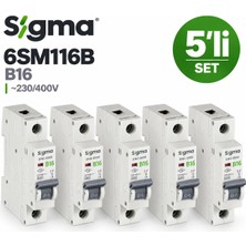 Sigma 6SM116B B Tipi Monofaze 16A 6ka Otomatik Sigorta