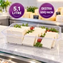 5,1 Litre Şeffaf Gıda Saklama Kabı 35 cm – Peynir Şarküteri Sunum Kabı
