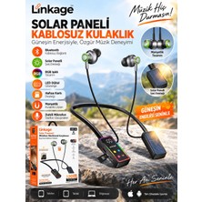 Azurtech  Lkb-44 Solar Panelli Rgb LED Ekranlı Boyunluklu Kablosuz Bluetooth Kulaklık