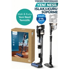 Philips 0 - 250 Watt Islak & Kuru Aqua Trio 9000 Seri Dijital Ekran, Hibrit Güç Motorlu Premium Kablosuz Dikey Süpürge