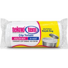 Tekno Tem Küçük Boy Çöp Torbası 40X50 cm 30 Adet Standart Çöp Poşeti