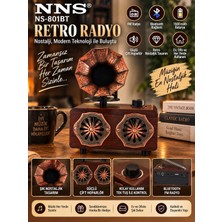 Azurtech Retro Radyo Bluetooth Hoparlör Fm Radyo 1500MAH Nostaljik Ahşap Tasarım