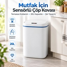 Eco Lounge Mutfak Için 20L Sensörlü Otomatik Kapaklı Çöp Kovası