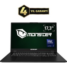 Monster Huma H7 V1.2.7 Core Ultra 7 155H 8 GB Ram 500 GB SSD Intel Arc Graphics Windows 11 Home 17,3 Fhd Taşınabilir Bilgisayar