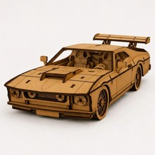 Algwood Ahşap Mustang Araba Maketi - 91 Parça 3D Puzzle Maket Lazer Kesim Ahşap Hobi ve Dekor Ürünü - Alg Wood Design