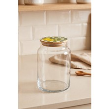 Bambum Zone Cam Saklama Kabı Limon Desenli Yeşil 800ML