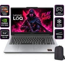 Lenovo Loq 83S0002VTR-SM RYZEN5-7535HS 16GB 512GB SSD RTX3050 15.6" Fhd Freedos Dizüstü Bilgisayar + Shopimode Çanta