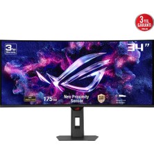 Asus 34" OLED Rog Strıx XG34WCDG 0.03MS 175HZ Hdmı-Dp Typec Kavisli Gaming Monitör 3840X1440