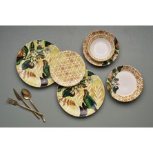 Rani Mobilya Rani Home Yemek Takımı (24 Parça) Hermia Sarı HE-6800