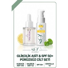 Soi Cosmetics Soi Pürüzsüz Cilt Seti - Aha Bha Peeling Serum + Spf 50+ Güneş Kremi 2\'li Set