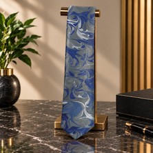 E38 El Işçiliği Erkek Renkli Ebru Kravat 150*5 cm - 6704