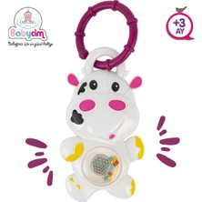 Babycim Işıklı ve Sesli Inek Çıngırak Bebek Oyuncağı Askılı Aktivite Oyuncağı 3 Ay+