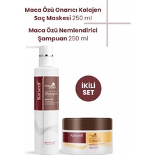 Karseell Set Maca Özü Onarıcı Kolajen Saç Maskesi 250 ml ve Nemlendirici Şampuan 200 ml Vegan Formül