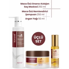 Karseell Onarıcı Saç Maskesi 250 ml + Nemlendirici Şampuan 200 ml + Argan Yağı 50 ml Besleyici Set
