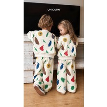 Unicorn Kids Çocuk Beyaz Desenli Alt Üst Takım