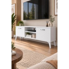 Loyanni ES154 Tv Ünitesi - Beyaz Renk - Raflı 138CM