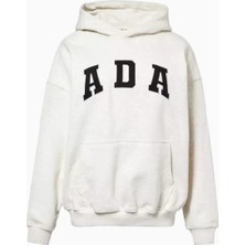 Adanola Logo Işlemeli Oversize Pamuklu Kapüşonlu Kadın Sweatshirt