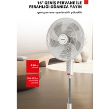 Toshiba Jet Tasarımlı Beyaz 5 Kanatlı Ayaklı Vantilatör F-ASE50CIS(W)