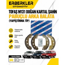 ERBERKLER Tofaş M131 Doğan Kartal Şahin Uyumlu Pabuçlu Arka Balata (Yapıştırma Tip)