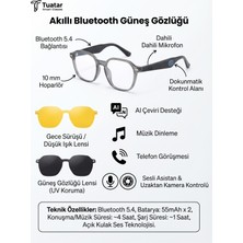 Esrada Akıllı Bluetooth Gözlük | Sesli Çeviri, Müzik ve Telefon Görüşmesi | Mavi Işık Korumalı- Klıpslı ES221 C05 51