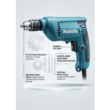 Makita 6412 Elektrikli 450 W Metal Mandrenli 10 mm Vidalama Matkap