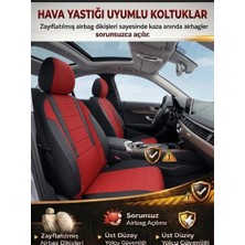 Mevas Favori Kırmızı Serisi Dacia Dokker İle Uyumlu Tam Set Oto Koltuk Kılıfı Arka Koltuk 2+1