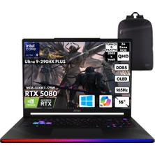 MSI Msı Raider 16 Max Hx Ultra 9-290HX Plus 48 -Gbddr5 2 Tbssd RTX5080 (16 GB-GDDR7-175W) 16" Qhd+ Windows 11 Home + Hmf Sırt Çantası B2WI-092TRHMF3