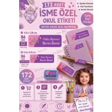 Genç Box Kraliçe Taç ve Asa Temalı Öğrenci Özel Isimli Etiket- Okul Kalem ve Defter Etiketi Sticker Seti