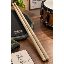 Midex GFK-801WD 5A Bateri Baget Kırılmaz Polyemid Ahşap Renk Davul Bageti 5A Drumsticks